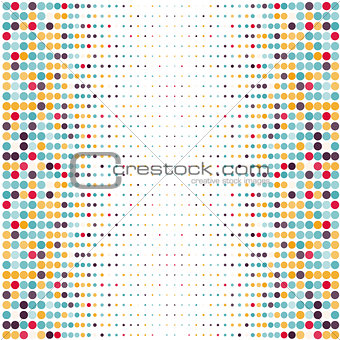 Background with the colored dotted circles in a vector