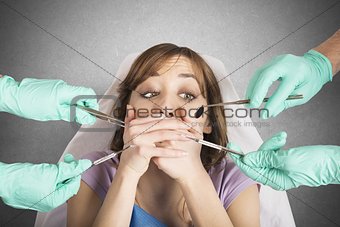 Girl frightened by dentists