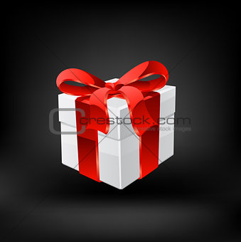 Gift box with ribbons. Vector