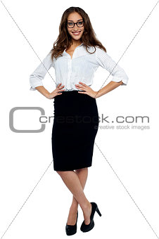 Pretty business professional posing in style