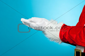 Cropped image of Santa with open palms