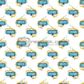 Snorkeling mask colored vector background