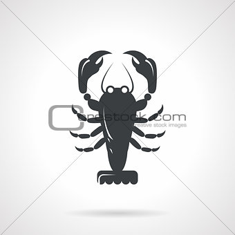 Crawfish black vector icon