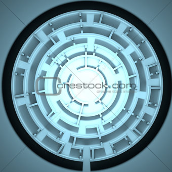 Top view of round maze