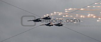 MiG-29 fighter fires a missile