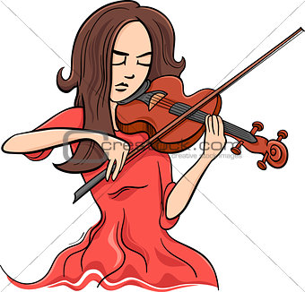 woman playing violin illustration
