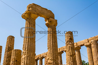 Ancient Greek Temple of Juno God, Agrigento, Sicily, Italy