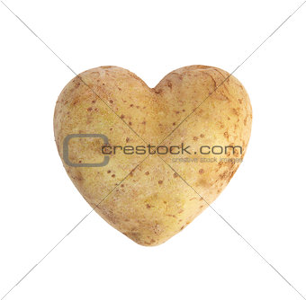Heart shaped golden potato spud