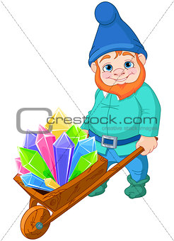 Gnome with Quartz crystals