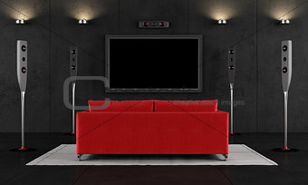 Red and black home cinema