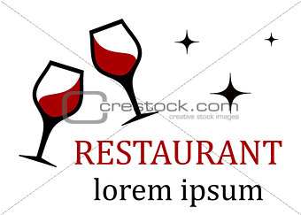 restaurant icon with wine glass
