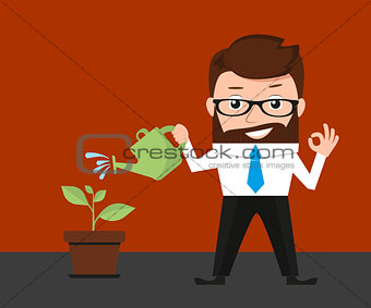 Lucky businessman investments conceptual illustration