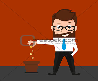 Lucky businessman investments conceptual illustration