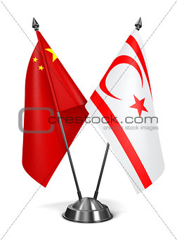 China and Turkish Republic Northern Cyprus - Miniature Flags.