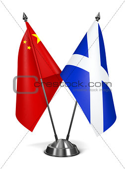 China and Scotland - Miniature Flags.