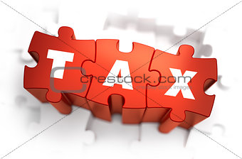 Tax - White Word on Red Puzzles.