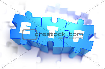 ETF - White Word on Blue Puzzles.