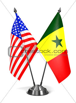 USA and Senegal - Miniature Flags.