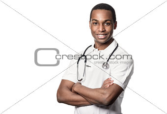 Confident African doctor with a friendly smile