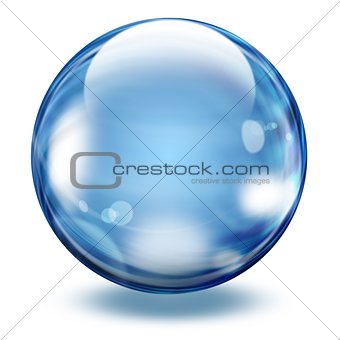 Realistic transparent glass sphere