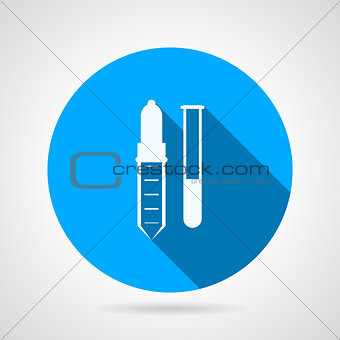 Measuring pipette flat round vector icon