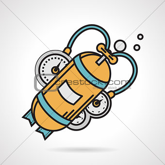 Flat vector icon for yellow aqualung