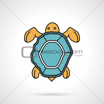 Flat vector icon for sea turtle