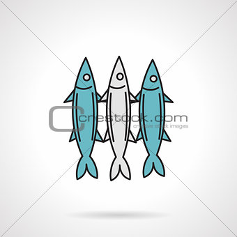 Flat vector icon for fish