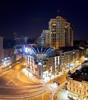 Kiev City - the Capital of Ukraine. Night areal View