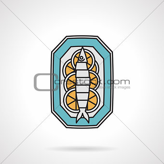 Flat vector icon for fish dish