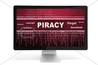 piracy message on a screen