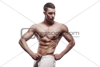 young athlete bodybuilder man