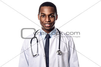 Attractive confident African doctor