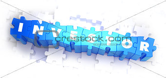 Investor - White Word on Blue Puzzles.
