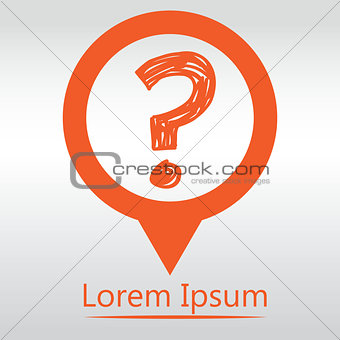 question mark icon ask sign, icon map pin