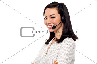 Female call centre executive