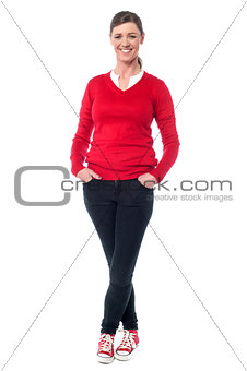 Trendy fashionable middle aged woman