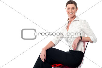 Relaxed smiling corporate lady