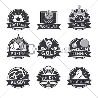 large set of vector logos for sports