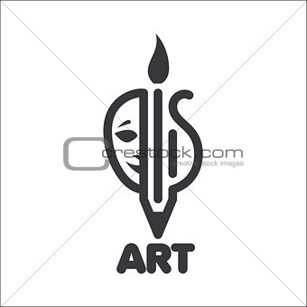 vector logo creativity in theater, music and painting