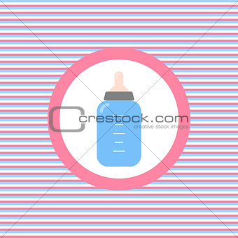 Baby feeding bottle color flat icon