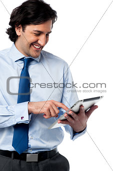Business professional browsing on tablet pc