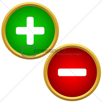 Positive and negative buttons