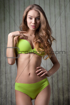 charming girl with swimsuit 