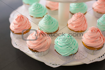 Fancy Pink and Green Cupcakes