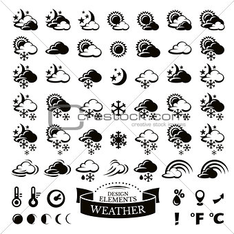 Collection of different weather icons