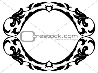 oval baroque ornamental decorative frame