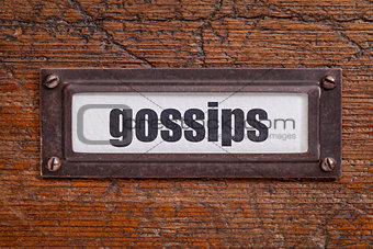 gossips file cabinet  label