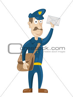 Simple cartoon of a postman