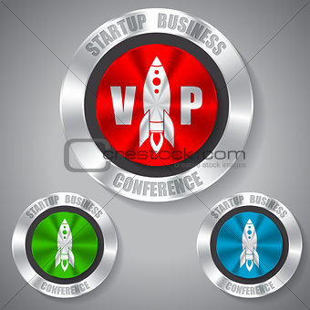 Start up badges in different colors 